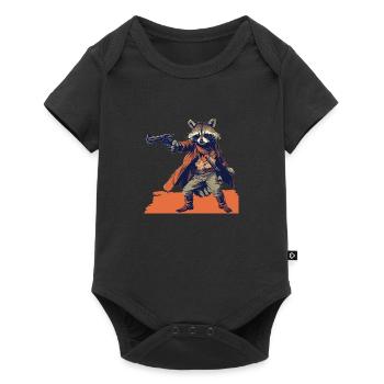 raccoon gunslinger - Baby Premium short-sleeve bodysuit - black - Front