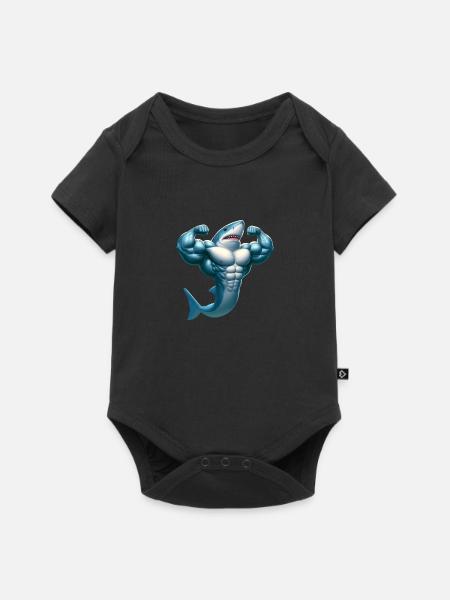 Requin génial - Body à manches courtes Premium Bébé - noir