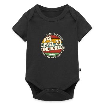 Original 2001 23rd Anniversary Retro Gift - Baby Premium short-sleeve bodysuit - black - Front