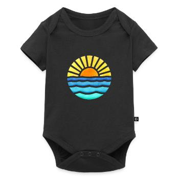 Coucher de soleil rétro - Body à manches courtes Premium Bébé - noir - Devant