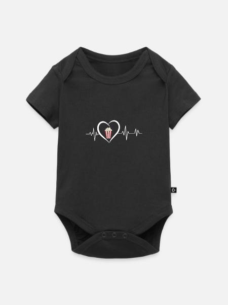 Popcorn-Herzschlag - Baby Premium Kurzarmbody - Schwarz