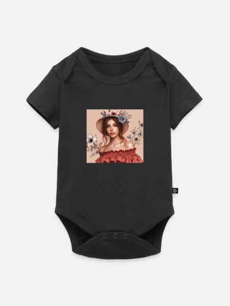 Mädchen mit Hut. - Baby Premium Kurzarmbody - Schwarz