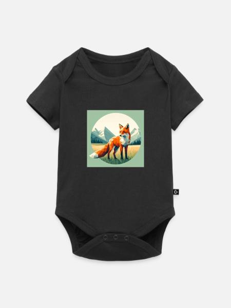 Fuchs - Baby Premium Kurzarmbody - Schwarz