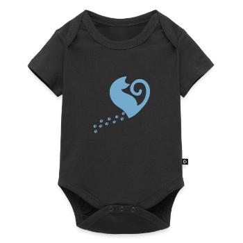 Cat Day blue - Baby Premium Kurzarmbody - Schwarz - Vorne