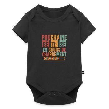 Prochaine bêtise en cours de chargement humour - Body à manches courtes Premium Bébé - noir - Devant
