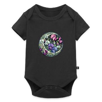 Pois de senteur violets - Body à manches courtes Premium Bébé - noir - Devant
