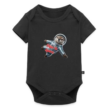 Otter in Space - Baby Premium Kurzarmbody - Schwarz - Vorne