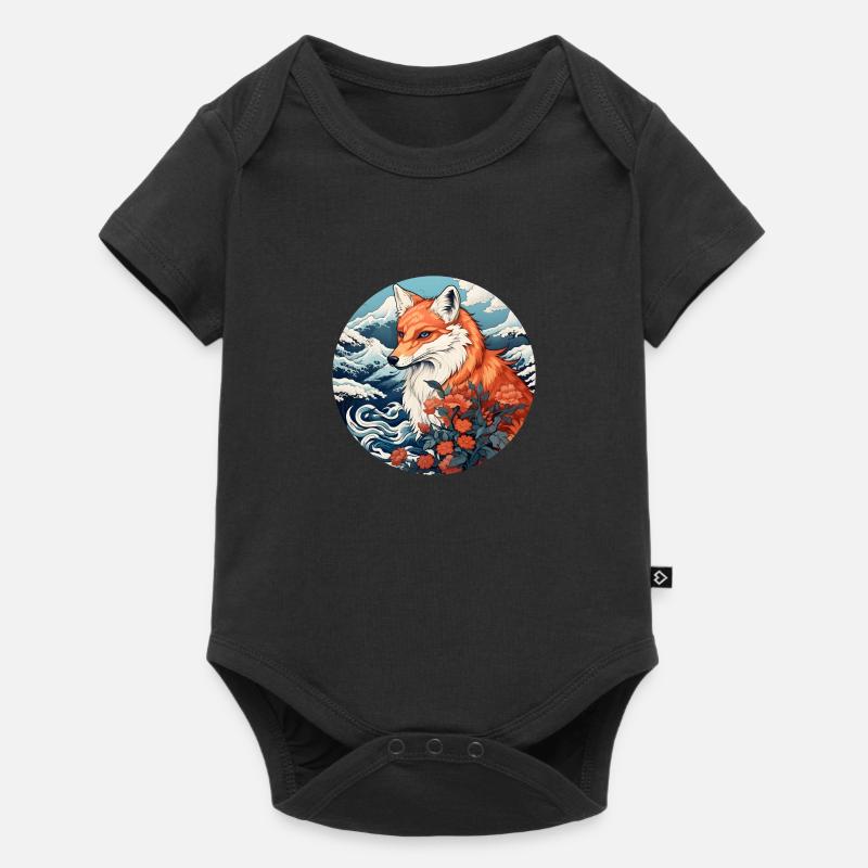 Fox wave Ukiyo-e Hokusai - Baby Premium short-sleeve bodysuit - black