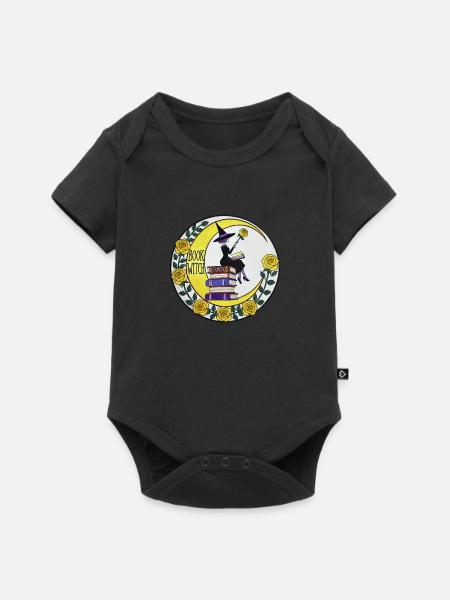 Buch Hexe - Baby Premium Kurzarmbody - Schwarz