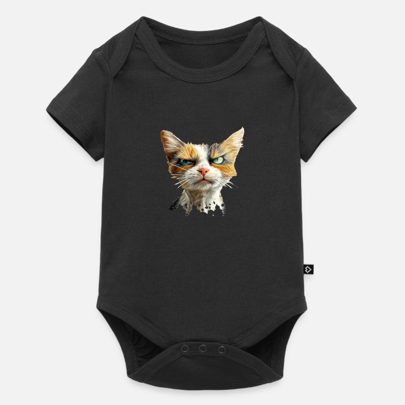 Crumpy Cat - Baby Premium Kurzarmbody - Schwarz