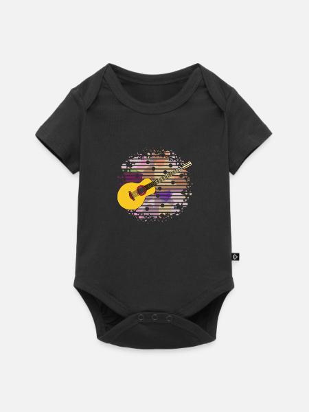 Gitarre - Baby Premium Kurzarmbody - Schwarz
