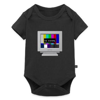 CRT-Design - Kein Signal (Bänder) - Baby Premium Kurzarmbody - Schwarz - Vorne