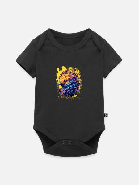 Feurige Phönix-Vogelkunst - Baby Premium Kurzarmbody - Schwarz