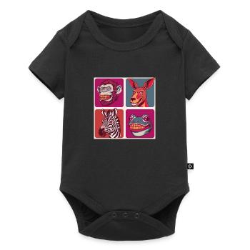 Smile Animals Kangaro Ape Zebra Frog Halloween - Baby Premium short-sleeve bodysuit - black - Front