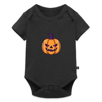 Halloween Kürbis - Baby Premium Kurzarmbody - Schwarz - Vorne