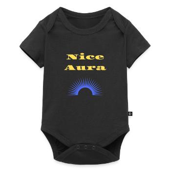 Nice Aura Bro, Gute Energie, Positive Ausstrahlung - Baby Premium Kurzarmbody - Schwarz - Vorne