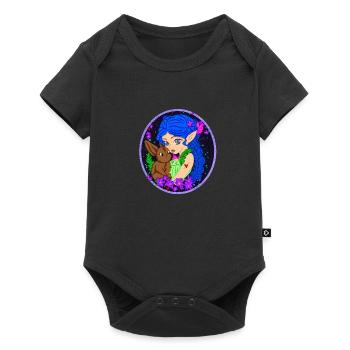 Elf with Rabbit - Baby Premium short-sleeve bodysuit - black - Front