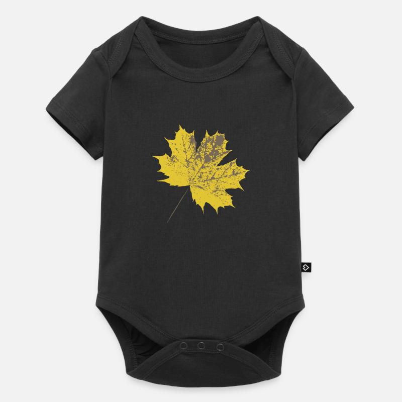 Yellow maple leaf - Baby Premium short-sleeve bodysuit - black