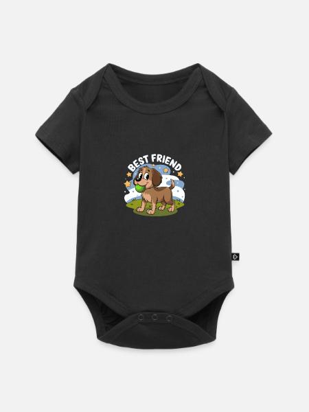 Bester Freund Hund - Baby Premium Kurzarmbody - Schwarz