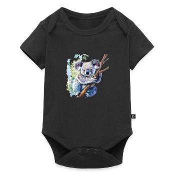 The koala bear looks cute - Baby Premium short-sleeve bodysuit - black - Front