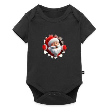 Santa in the hole from the front 3 - Baby Premium short-sleeve bodysuit - black - Front
