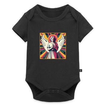 Schutzengel Pop-Art - Baby Premium Kurzarmbody - Schwarz - Vorne