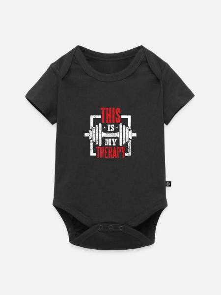 This is my Therapy - Baby Premium Kurzarmbody - Schwarz