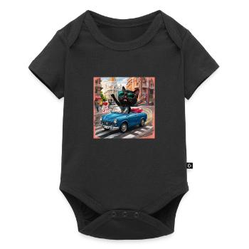 Cat on tour - I love Spain! - Madrid - Baby Premium short-sleeve bodysuit - black - Front