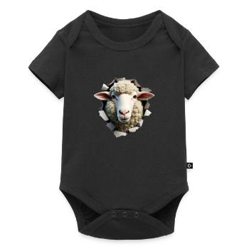 Tête de mouton dans le trou 1 - Body à manches courtes Premium Bébé - noir - Devant