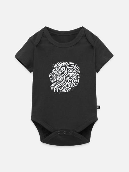 lion tribal - Baby Premium Kurzarmbody - Schwarz