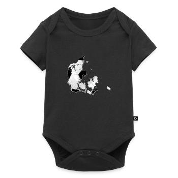 La carte du Danemark encadre le vrai football - Body à manches courtes Premium Bébé - noir - Devant