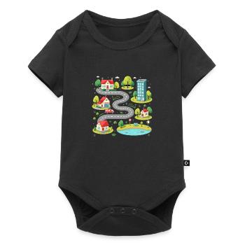 Fête des Pères avec des voitures - Tapis de jeu pour voiture - Body à manches courtes Premium Bébé - noir - Devant