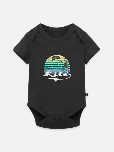 Kite Retro - Baby Premium Kurzarmbody - Schwarz