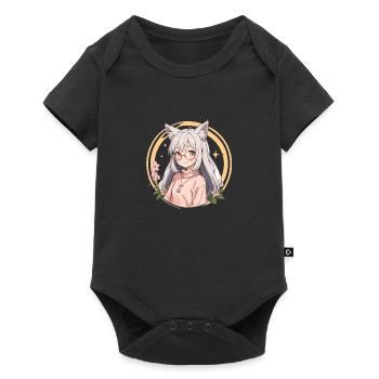 Fox Girl : Charme Enchanté au Style Anime - Body à manches courtes Premium Bébé - noir - Devant