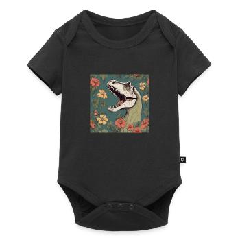 Dinosaur - Baby Premium Kurzarmbody - Schwarz - Vorne