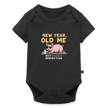 Cochon drôle - Design du Nouvel An - Body à manches courtes Premium Bébé - noir - Devant