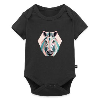 Geometric zebra gift Geometric - Baby Premium short-sleeve bodysuit - black - Front