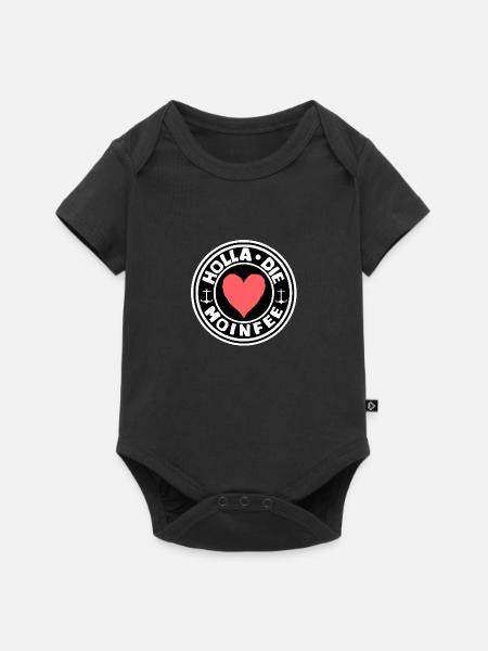 MoinFee mit Holla | deutsche Begrüßung im Norden - Baby Premium Kurzarmbody - Schwarz