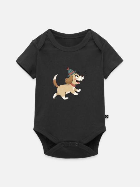 Cute dog - Baby Premium Kurzarmbody - Schwarz