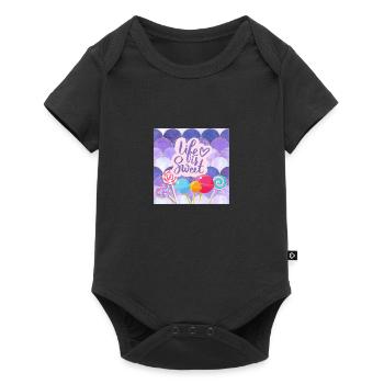 Life Is Sweet - Colourful Candy Lollipop Design - Baby Premium short-sleeve bodysuit - black - Front