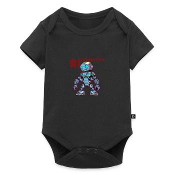 AI-GENERATION – Futuristic Robot Comic Style - Baby Premium Kurzarmbody - Schwarz - Vorne