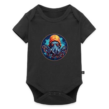 octopus with hat funny octopus design - Baby Premium short-sleeve bodysuit - black - Front