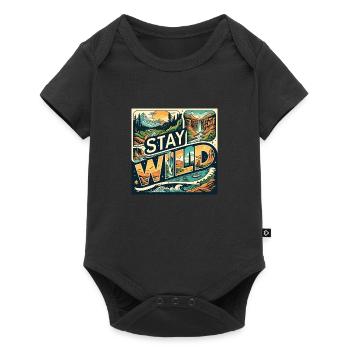 Restez sauvage - Body à manches courtes Premium Bébé - noir - Devant