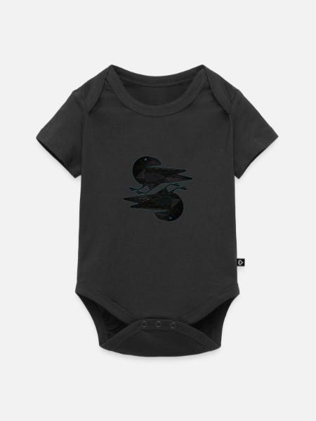 Hugin Munin - Baby Premium Kurzarmbody - Schwarz