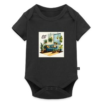 Plant lover living room - Baby Premium short-sleeve bodysuit - black - Front