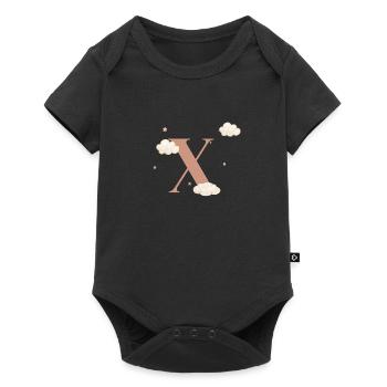 Letter x clouds stars - Baby Premium short-sleeve bodysuit - black - Front