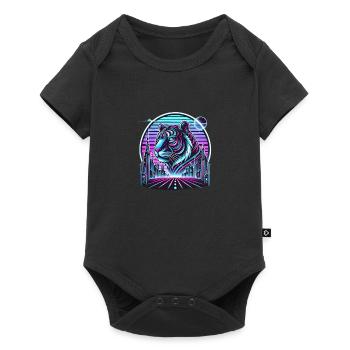 Neon tiger over the city - Baby Premium short-sleeve bodysuit - black - Front