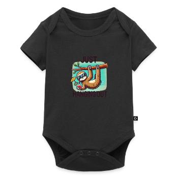 Just Hanging Out – Relaxed as a sloth - Baby Premium short-sleeve bodysuit - black - Front