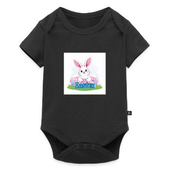Der bunte Hase von Ostern - Baby Premium Kurzarmbody - Schwarz - Vorne