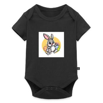 Der süße Osterhase - Baby Premium Kurzarmbody - Schwarz - Vorne